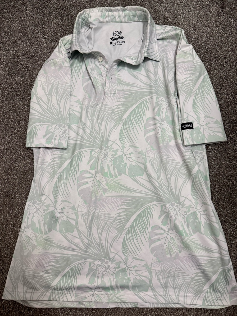 Polo by Ralph Lauren White Polo with Mint Green Palm Print